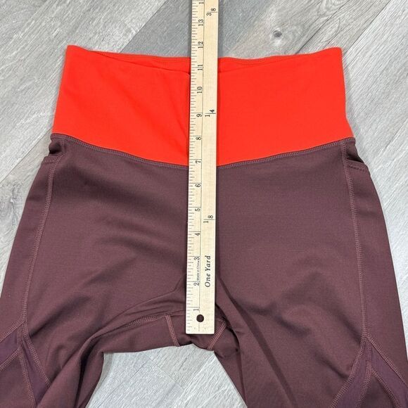 Athleta Tenacity Mesh Cutouts High Rise Powerlift Leggings Burgundy Small - Picture 12 of 14